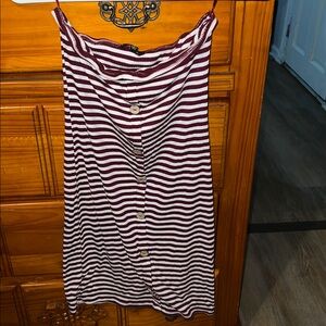 Ambiance Burgundy and White Strapless Dress